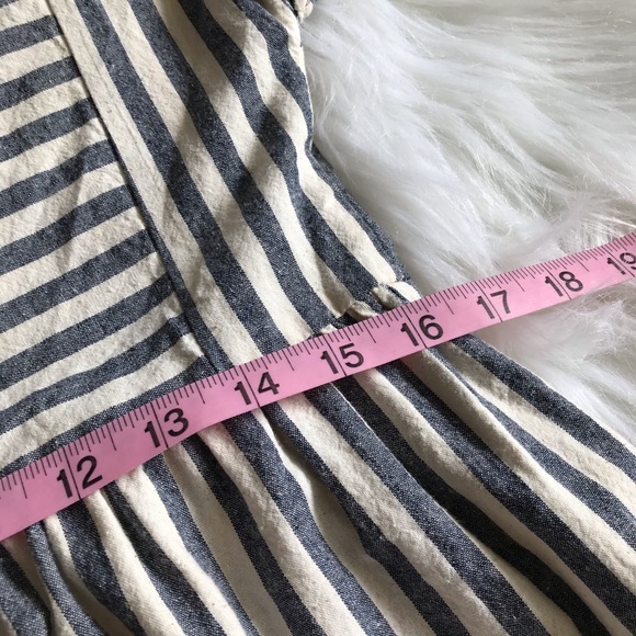 Listicle Dress - Blue White Stripe Linen sz Small - Picture 6 of 8